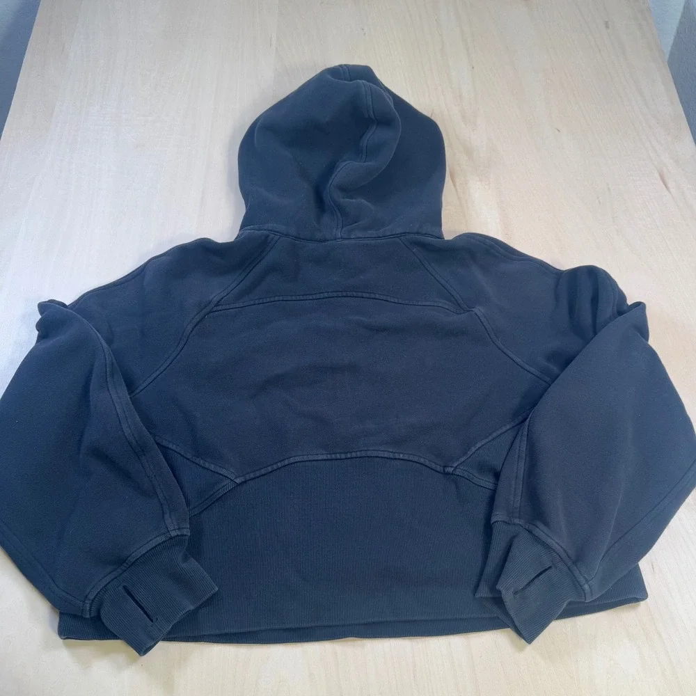 Lululemon Size M / L Scuba Oversized 1/2 Zip‎ Hoodie Submarine Cropped Thumbhole